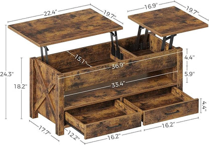 Seventable Coffee Table, 39.3" Lift Top Coffee Table - Image 3