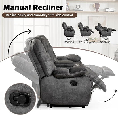 HAOMARKETS Manual Reclining Loveseat Sofa Set of 2 - Image 3