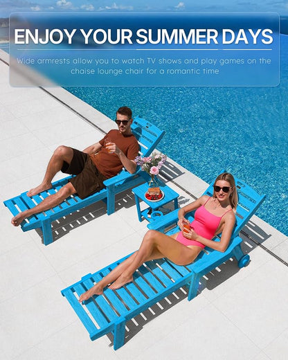 Patio Chaise Lounge Chair Set of 4, Oversize Lounge Chairs - Image 3