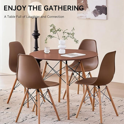 5-Piece Round Dining Table Set, Small 31.5" Kitchen Table Chairs Set of 4 Space - Image 6