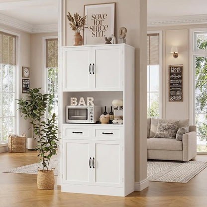 HOSTACK 71“ Tall Kitchen Pantry Storage Cabinet, Modern Kitchen Hutch Bar - Image 6