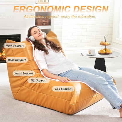 Hobestluk Giant Bean Bag Chair Lazy Floor Sofa, Memory Foam Fireside Sofa - Image 3