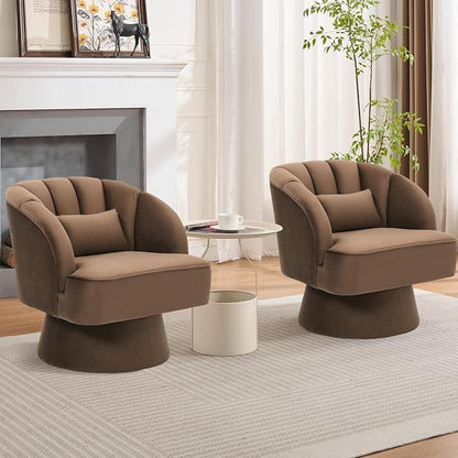 Garvee Ultra-Plush Swivel Accent Chair, 360° Barrel Lounge Chair - Image 6