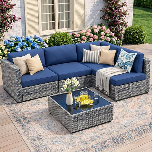 JAMFLY Patio Furniture Sets, 5-Piece Outdoor Patio Furniture by JAMFLY