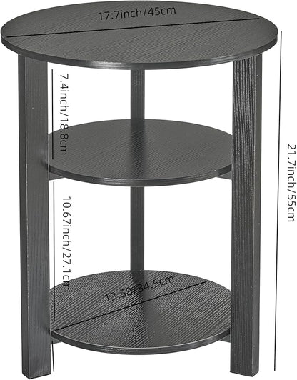 Farmhouse 3-Tier Round Side Table, 17.7*21.7inch End Table - Image 3