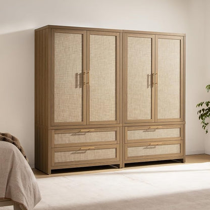 SICOTAS Larger Armoire Wardrobe Closet, Boho Armoire Clothes Organizer by SICOTAS