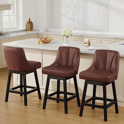 YaFiti Swivel Bar Stools Set of 2, 26 Inch Counter Height Bar Stools - Image 7