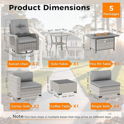 8-Seat Outdoor Wicker Patio Furniture Set - Image 3