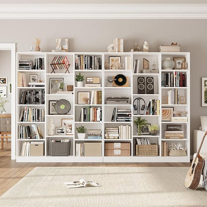 FACBOTALL Triple Wide Bookshelf, 6 Tier Large Bookshelf, Bookcase - Image 4