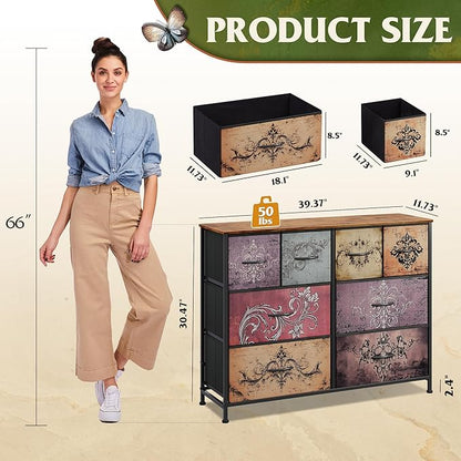 WLIVE Dresser for Bedroom with 8 Drawers, Wide Fabric Dresser for Storage and - Image 3