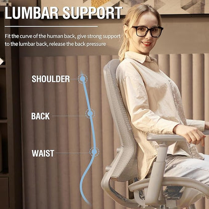 ELABEST Mesh Office Chair, Ergonomic Computer Desk Chair, Sturdy Task Chair- - Image 5