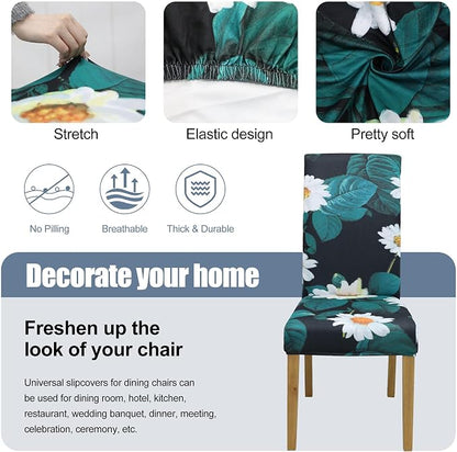 BIETYONE Stretch Dining Chair Covers Set of 8, Soft Removable Washable Kitchen - Image 3