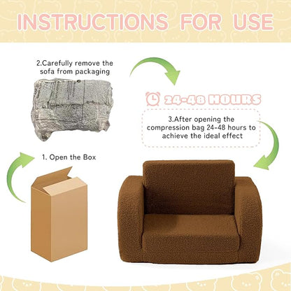Toddler Couch, 2-in-1 Toddler Chairs Comfy 1-3 Years Old, Toddler Chair - Image 7