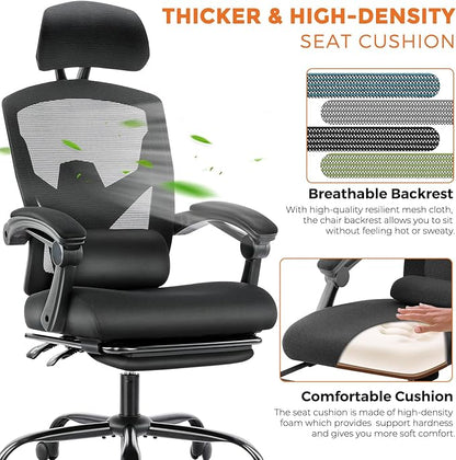 Sweetcrispy Office Computer Desk Chair Set of 2, Ergonomic High-Back Mesh - Image 3