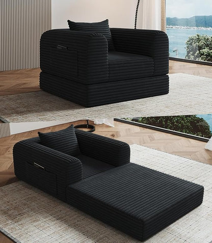 SYFERLORY Versatile 2 in1 Armchair Accent Chair Couch Convertible Boneless by SYFERLORY