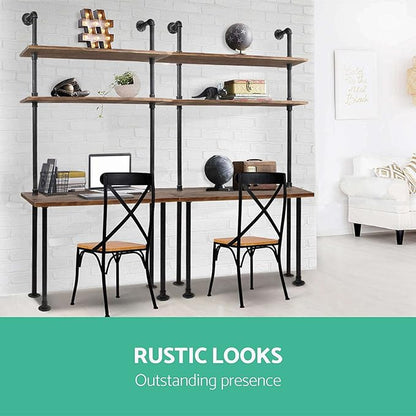 Computer Desk with Storage Shelves, Home Office Writing Desk, Bookshelf Laptop - Image 4