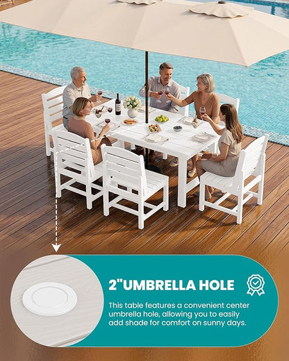 SERWALL Patio Dining Sets for 10 Person, HDPE Dining Set - Image 2