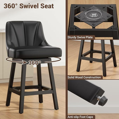 YaFiti Swivel Bar Stool 1 Pcs, 26 Inch Counter Height Bar Stools - Image 4