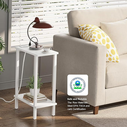 TUTOTAK Small End Table with Charging Station, Narrow Side Table with USB Ports - Image 4