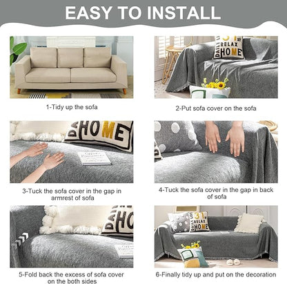 VClife Boho Chic Couch Cover, Soft Chenille Couch Covers - Image 6