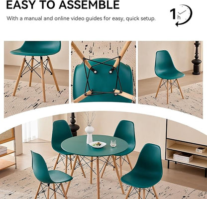 5-Piece Round Dining Table Set, Small 31.5" Kitchen Table Chairs Set of 4 Space - Image 7