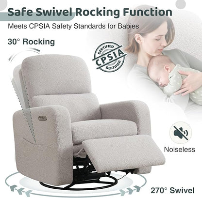 Swivel Rocker Recliner, Power Recliner Glider - Image 3