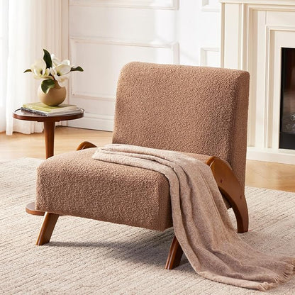Oversized Accent Chair, upholstered armless mid Century Modern Living Room Chair - Image 4