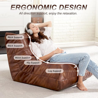 Hobestluk Giant Bean Bag Chair Lazy Floor Sofa, Memory Foam Fireside Sofa - Image 4