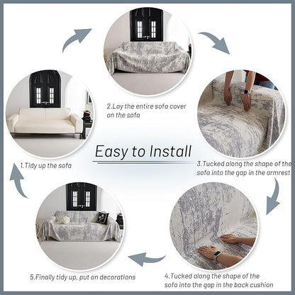 MYSKY HOME Couch Cover for Sectional Sofa Set Furniture Sofa Cover Washable for - Image 5
