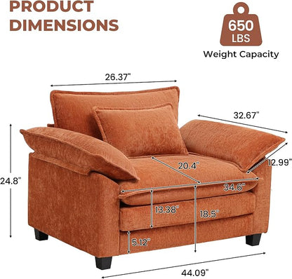 Oversized Accent Chair, Modern Upholstered Armchair Cloud Sofa Chair - Image 2