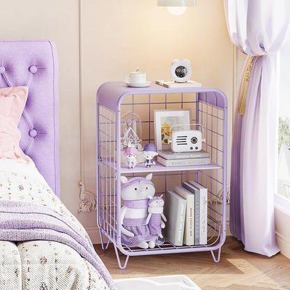APEXCHASER Cute Kids Nightstand, Metal Side Table, 3 Tier End Table - Image 2