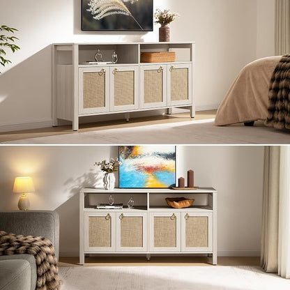 SICOTAS Rattan TV Stand for Television up to 120" - Image 5