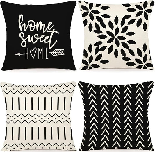 YCOLL Pillow Covers 22x22 Set of 4, Modern Sofa Throw Pillow Cover, Decorative by PillowCoversExpert