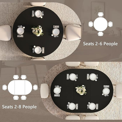 Einhomn 43-59" Extendable Round Dining Table, Kitchen Table - Image 6