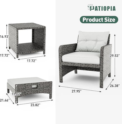 Pamapic Outdoor Furniture 5 Piece Patio Conversation Set, Wicker Rattan Patio - Image 4