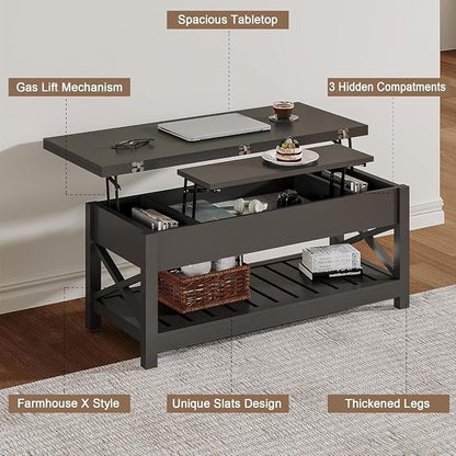 ChooChoo Coffee Table Lift Top, Converts to Dining Table - Image 6