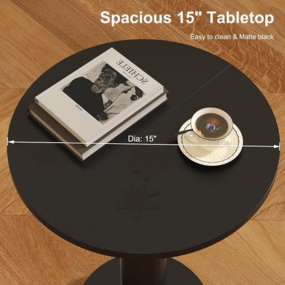 LAATOOREE Round Side Tables Set of 2, Pedestal Drink Table, Spacious Top - Image 7