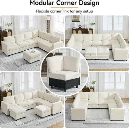 104'' V Shaped Modular Sofa, Sectional Couch - Image 6