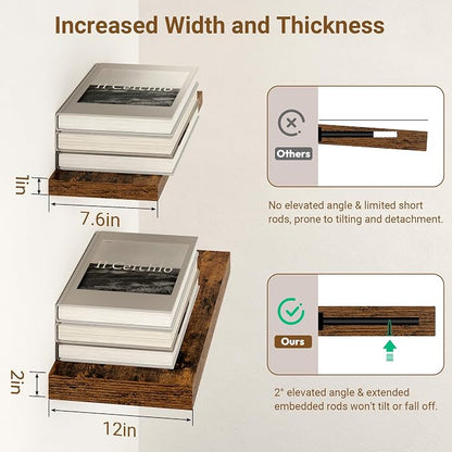 48 Inch Floating Shelves, 12 Inch Deep Floating Shelves - Image 4