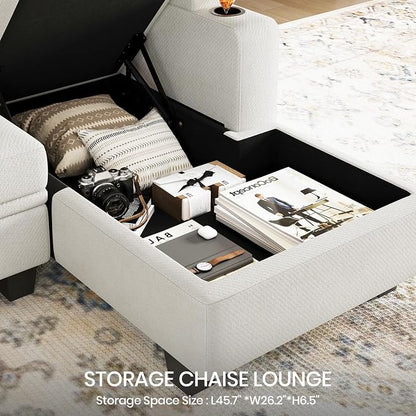 Belffin Sectional Storage Chaise Module - Image 4