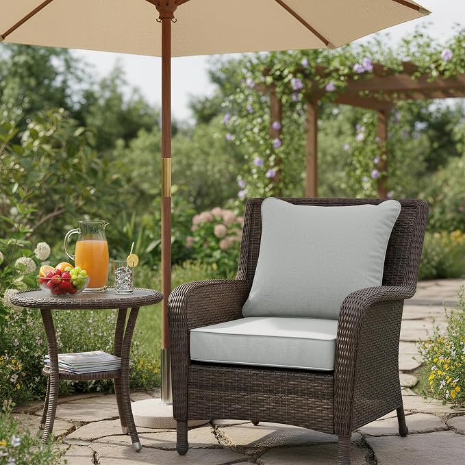 Summsun Patio Cushions for Outdoor Furniture, Faux Linen Water Resistant - Image 2