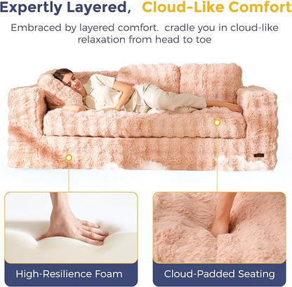 MAXYOYO 3 Seater Sofa for Living Room, Tufted Boneless Couch Bubbled Sofa Couch - Image 5