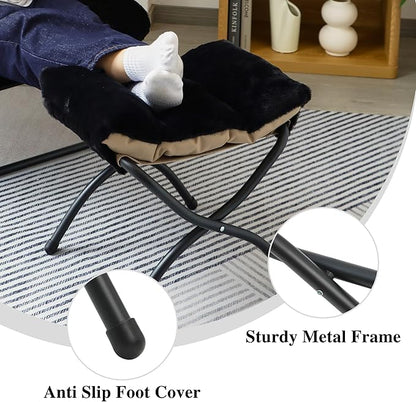 15" Folding Ottoman, Foldable Footrest Stool, Small Foot Stool - Image 7