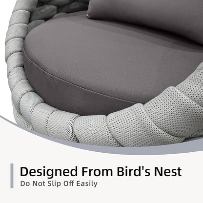 TWT Patio Furniture Set 4 Pieces Aluminum Outdoor Furniture w/27.8in Coffee - Image 9