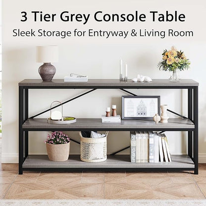 LVB Extra Long 3-Tier Sofa Table, Industrial Console Table - Image 5