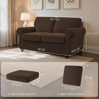 SUBRTEX 5 Pieces Stretch Sofa Slipcover Sets Couch Cover Sets Backrest Cushion - Image 3