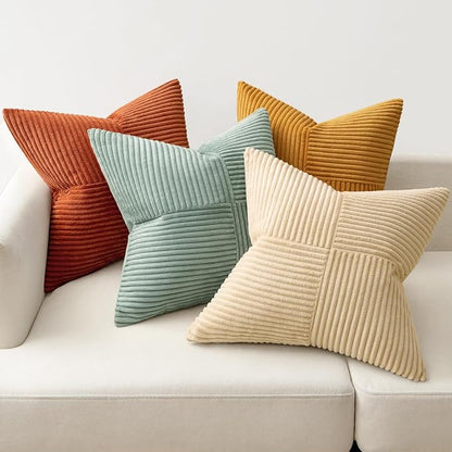 MIULEE Teal Orange Decorative Throw Pillow Covers 18x18 Inch Set of 4 Boho - Image 6