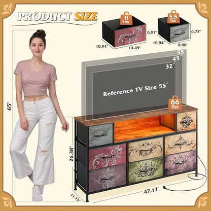 WLIVE Dresser TV Stand for 45, 55 inch TV, Entertainment Center - Image 2