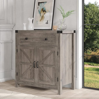 HOSTACK Coffee Bar Cabinet, Kitchen Storage Cabinet, Modern Farmhouse Buffet - Image 2