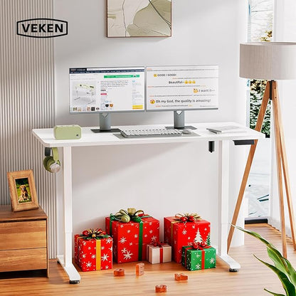 Veken 55 Inch Large Electric Standing Desk, Sit to Stand Up, Heights Adjustable - Image 2